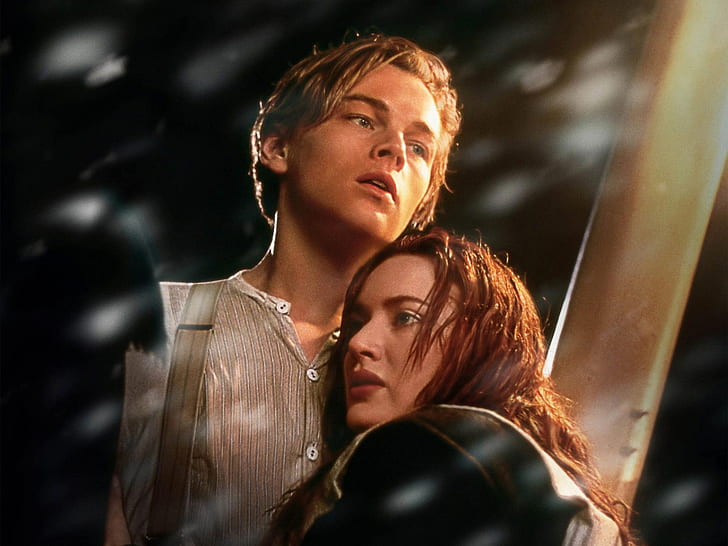 Leonardo DiCaprio and Kate Winslet in Titanic, titanic movie poster, Leonardo, DiCaprio, Kate, Winslet, Titanic, HD wallpaper