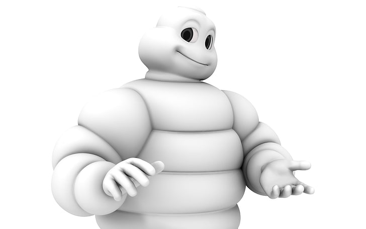 Illustrazione della mascotte Michelin, sfondo, simbolo, pneumatici, Bibendum, Michelin, Sfondo HD