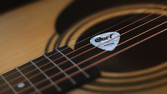 gitar akustik coklat, Gitar Cort, gitar, fotografi, alat musik, Wallpaper HD HD wallpaper