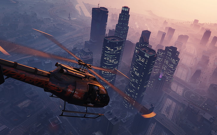 Grand theft auto v gta 5 helicopter-Game Posters H.., HD wallpaper