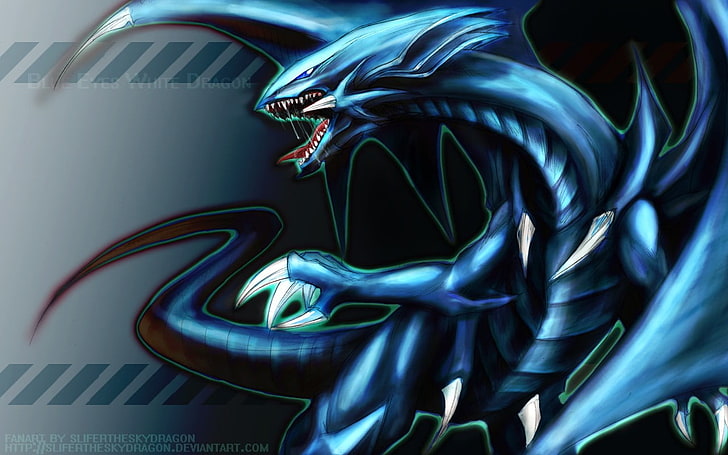 Yu-Gi-Oh olhos azuis dragão branco papel de parede, dragão, azul, Yu-Gi-Oh, HD papel de parede