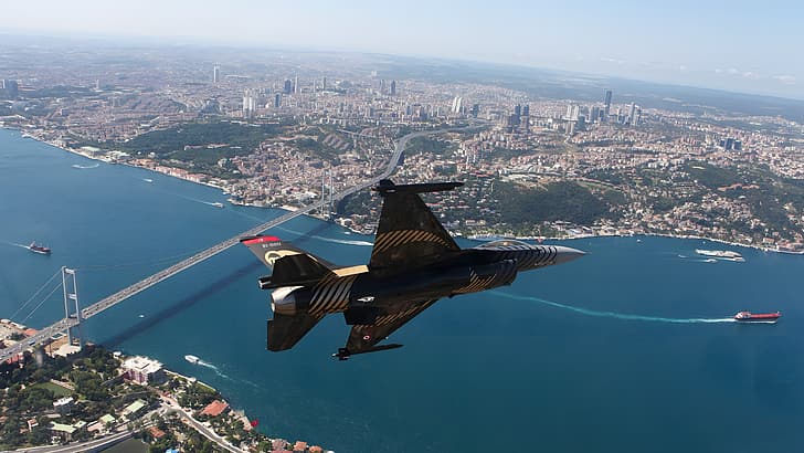 flygplan, jetjager, turkiska försvarsmakten, turkiska, flygvapen, Turkiet, HD tapet