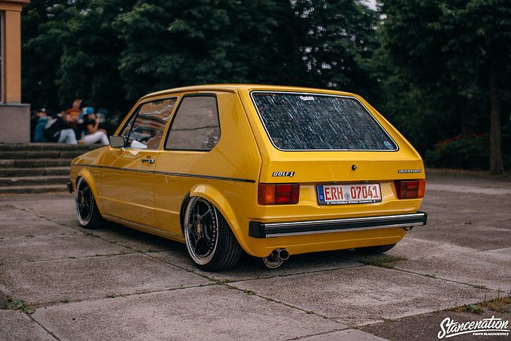StanceNation, car, vehicle, Stance, camber, Volkswagen, Volkswagen Golf, Volkswagen Golf Mk1, HD wallpaper