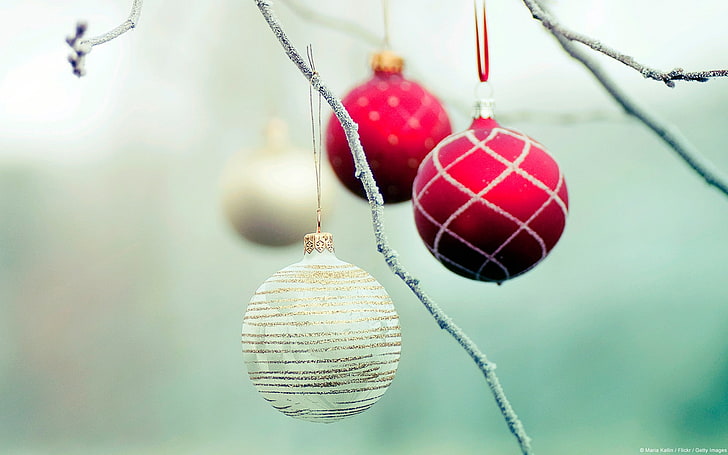 Ornamenti natalizi, Natale, Sfondo HD