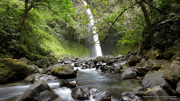 Catarata Rio Fortuna, La Fortuna, Costa Rica, Waterfalls, HD wallpaper