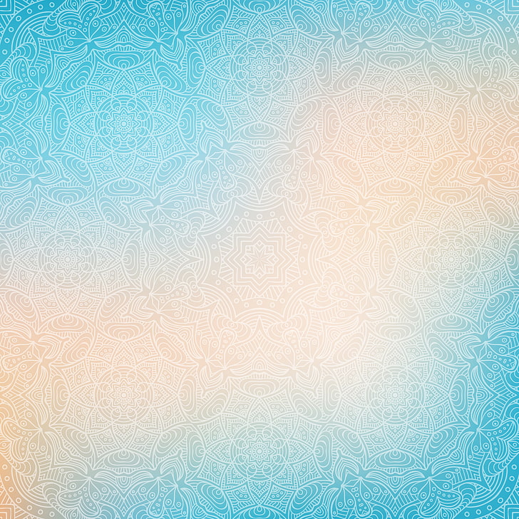 teal and yellow mandala digital wallpaper, abstraction, texture, abstract, ornament, blue, with, background, HD wallpaper