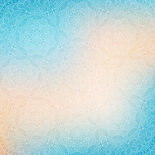 aquamarine und gelbe Mandala digitale Tapete, Abstraktion, Beschaffenheit, Zusammenfassung, Verzierung, Blau, mit, Hintergrund, HD-Hintergrundbild HD wallpaper
