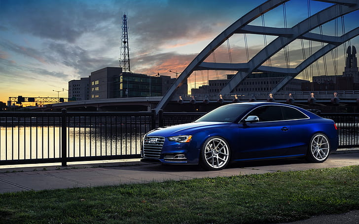 Audi S5 mavi araba kenti, Audi, Mavi, Araba, Şehir, HD masaüstü duvar kağıdı