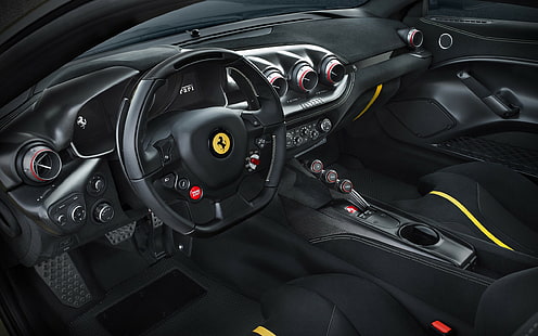 Ferrari F12 TDF, automóvil, interior del automóvil, tableros de instrumentos, Fondo de pantalla HD HD wallpaper