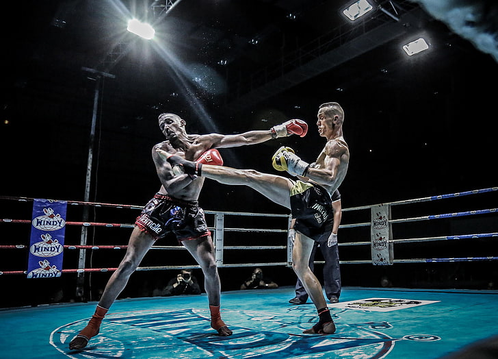 attack, blow, the ring, Thai Boxing, photographer, fighters, welcome, the judge, Boxing, Boxe Thai, Olivier Ahpoor, HD wallpaper