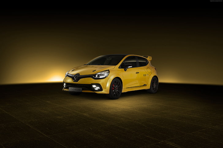 yellow, Hot hatch, Renault Clio RS 16, HD wallpaper