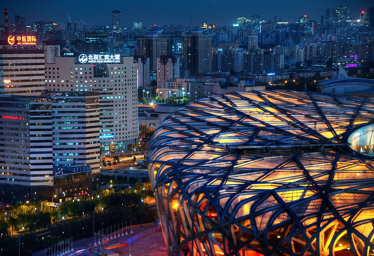 Kota, Beijing, Cina, Stadion Olimpiade, Wallpaper HD
