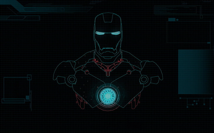 Ilustracja Iron-Man, Iron Man, Marvel Comics, grafika, Tapety HD