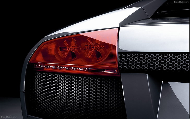 czerwone tylne światło pojazdu, samochód, aboutdata, tylne światła, pojazd, Lamborghini Murcielago LP640-4, Tapety HD