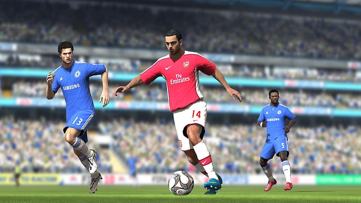 juego de fútbol jugar fondos digitales, FIFA, Arsenal Londres, Chelsea FC, Fondo de pantalla HD