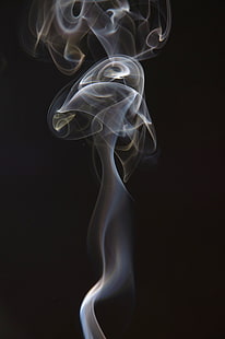 white smoke wallpaper, smoke, smoke puffs, dark background, shroud, HD wallpaper HD wallpaper