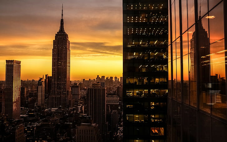 Manhattan, New York, USA, Wolkenkratzer, Manhattan, New York, USA, Wolkenkratzer, HD, HD-Hintergrundbild