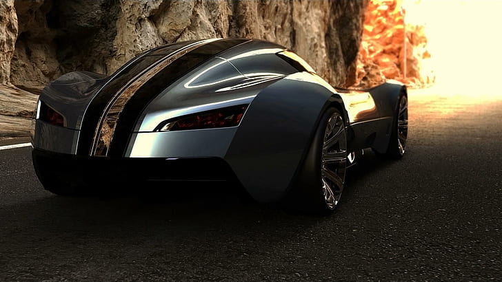 2025 Bugatti Aerolithe Concept 2, черный и серый автомобиль, концепт, bugatti, 2025, aerolithe, автомобили, HD обои