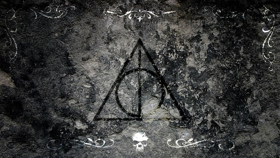 black pyramid vector art, Harry Potter, reliques, artwork, movies, symbols, Harry Potter and the Deathly Hallows, HD wallpaper HD wallpaper