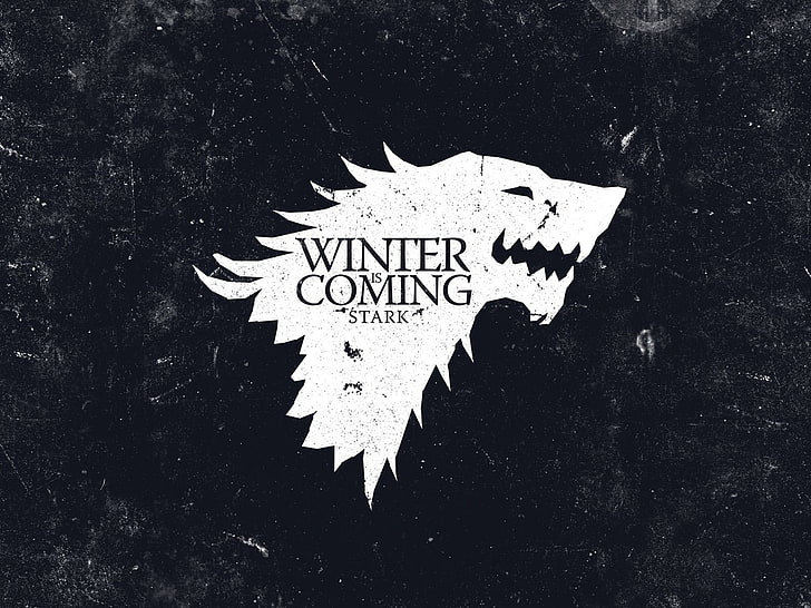 Зима наступает Старк обои, чёрный, гребень, дикий волк, дичь, дом, сука, троны, волки, HD обои