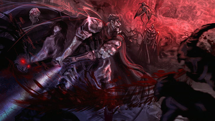Eingeweide, Schwarzer Schwertkämpfer, Berserker, HD-Hintergrundbild