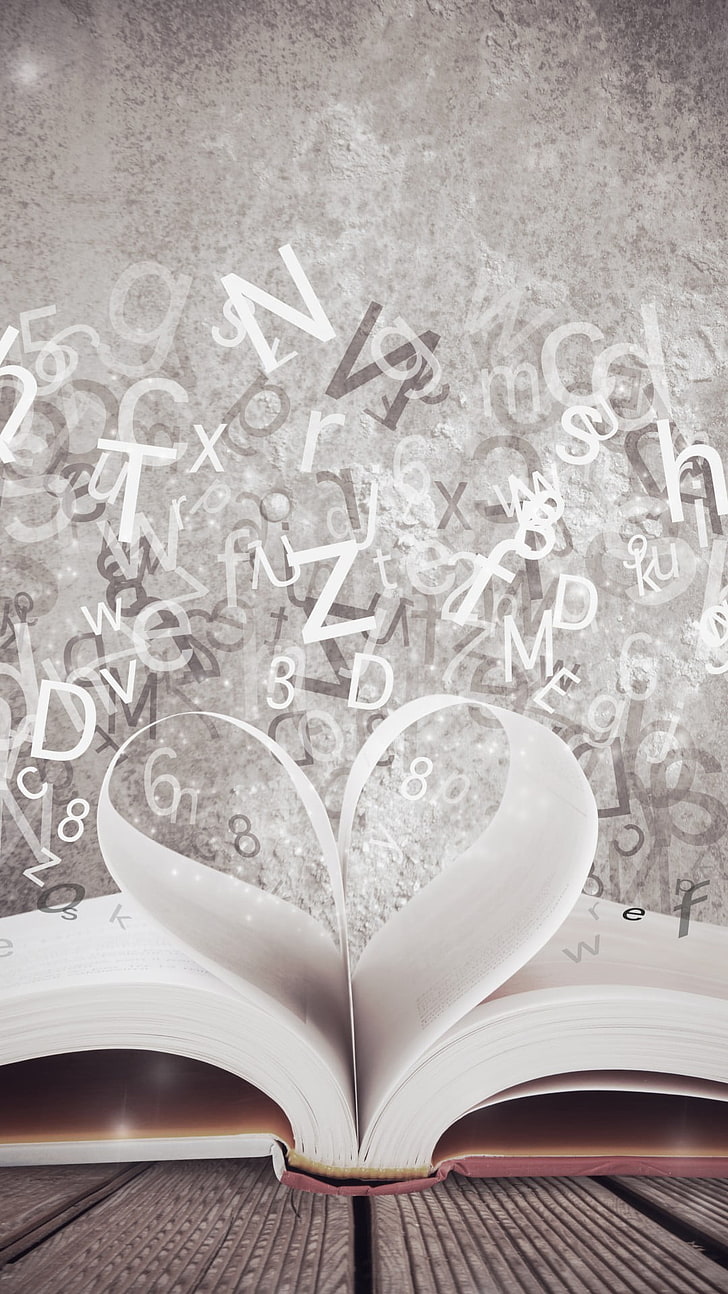 Love Book Letter, white book, Love, , heart, table, letter, book, shape, HD wallpaper