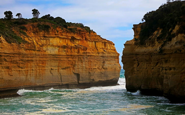 cliffs, coast backgrounds, sea, Download 3840x2400 cliffs, HD wallpaper