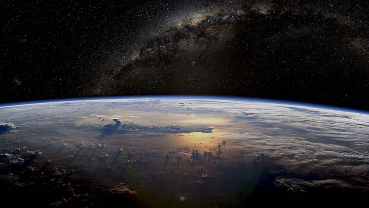 Erde, Sterne, Galaxie, Weltraum, Universum, HD-Hintergrundbild
