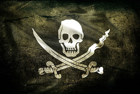 pirates, Jolly Roger, skull, flag, HD wallpaper HD wallpaper