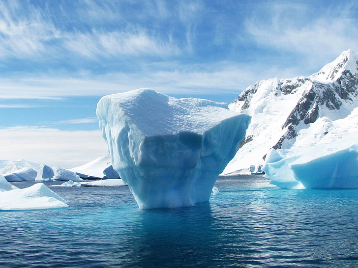 icebergs, iceberg, natureza, mar, HD papel de parede