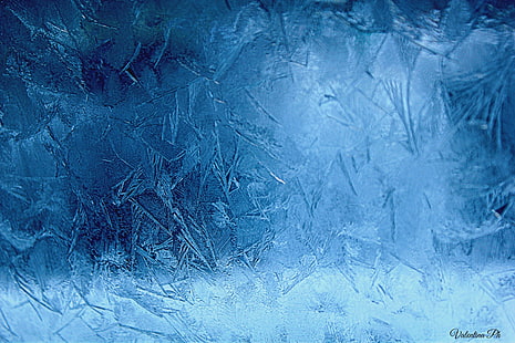 син и бял текстил, замръзване, HD тапет HD wallpaper