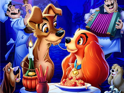 lady and the tramp, HD wallpaper HD wallpaper