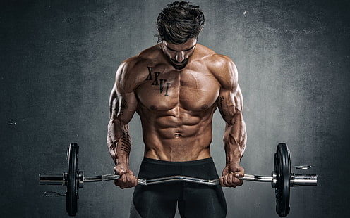 Sport, sollevamento pesi, uomo, modello, muscolo, tatuaggio, Sfondo HD HD wallpaper