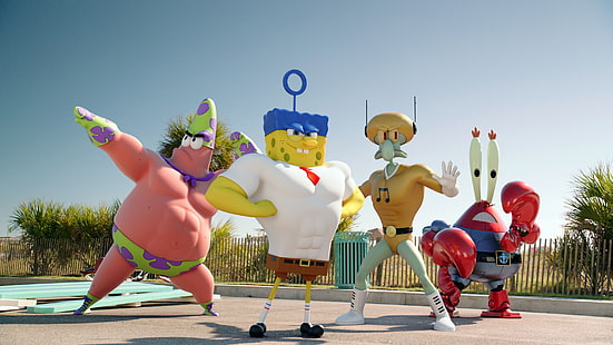 SpongeBob SquarePants sfondo digitale, Patrick, spongebob, sponge bob, squidward, The SpongeBob Movie, patrik, Mr. Krabs, Sfondo HD HD wallpaper
