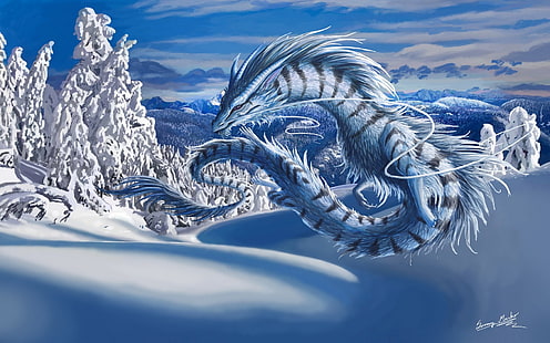 китайский дракон, дракон, HD обои HD wallpaper