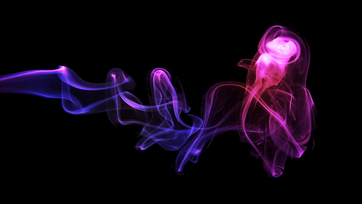 fond d'écran numérique rose et violet frêne, fumée, résumé, coloré, fond simple, formes simples, art numérique, Fond d'écran HD