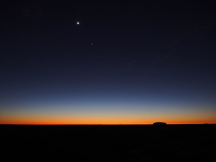 der Himmel, Sonnenuntergang, Nacht, Stern, ein Monat, Horizont, Dämmerung, HD-Hintergrundbild