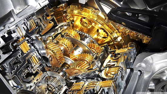 Gold- und Chromgetriebe, Gold, Getriebe, Getriebe, HD-Hintergrundbild HD wallpaper