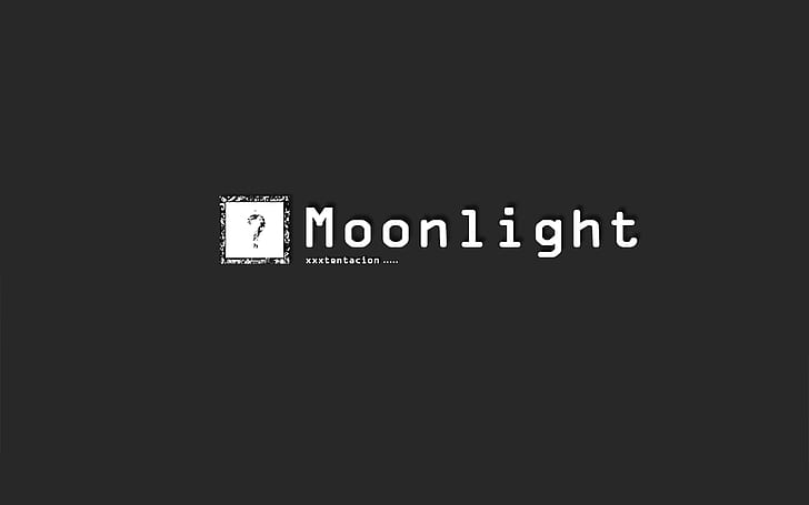 XXXTENTACION, chiaro di luna, sfondo semplice, tipografia, Sfondo HD
