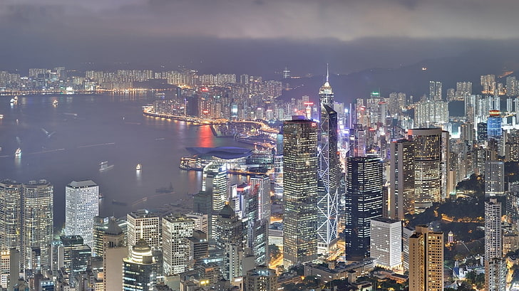 都市の景観、建物、香港、風景、 HDデスクトップの壁紙