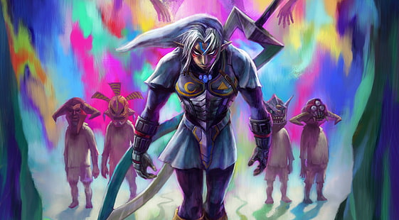 Ilustración de personaje de anime masculino, The Legend of Zelda: Majora's Mask, The Legend of Zelda, Link, videojuegos, Fondo de pantalla HD HD wallpaper