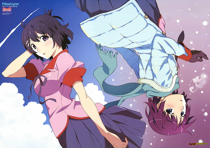 Anime, Monogatari (Serie), Hitagi Senjōgahara, Monogatari-Serie: Zweite Staffel, Tsubasa Hanekawa, HD-Hintergrundbild