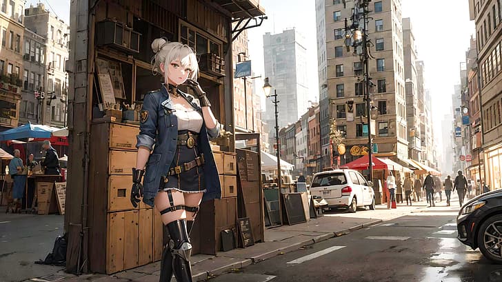 military uniform, girl in armor, Doomsday, cyberpunk, HD wallpaper