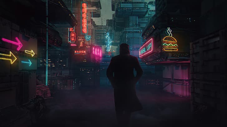 Blade Runner, cyberpunk, neon, HD wallpaper