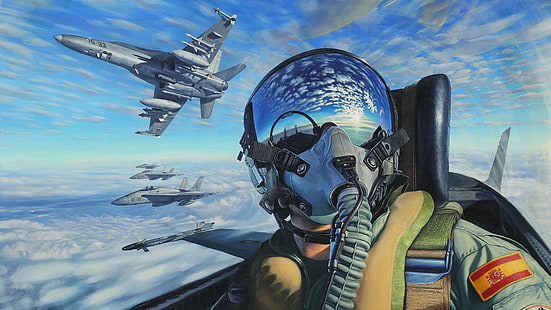طيار ، طائرة مقاتلة ، 4K، خلفية HD HD wallpaper