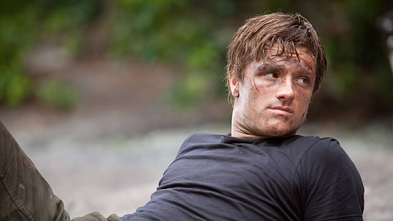 Josh Hutcherson Hunger Games, Josh Hutcherson, skådespelare, ung, HD tapet HD wallpaper