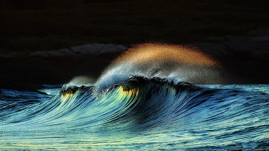 Море, брызги воды, волны, бури, морская живопись, море, вода, брызги, волны, бури, HD обои HD wallpaper