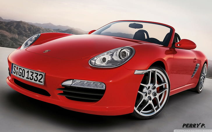 samochód, Porsche, czerwone auta, Tapety HD