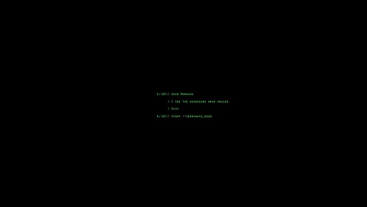fondo negro con superposición de texto, código, humor negro, minimalismo, Fondo de pantalla HD