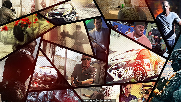 videospel, Grand Theft Auto V, Counter-Strike: Global Offensive, Battlefield 4, DiRT 3, HD tapet
